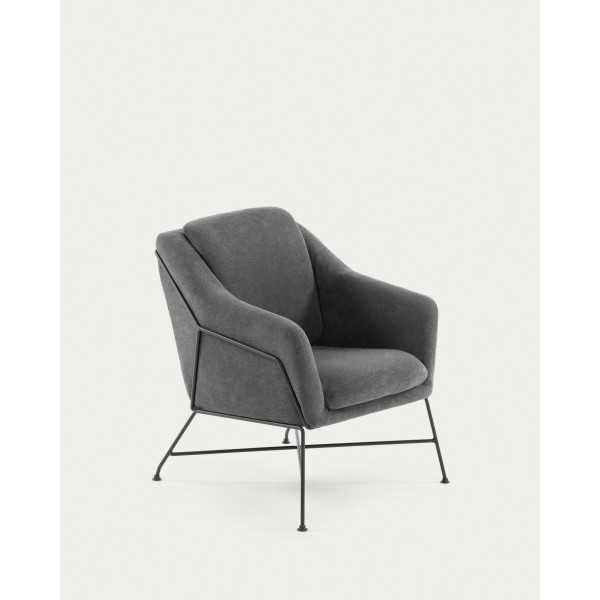BRIDA DARK GRAY ARMCHAIR WITH BLACK...