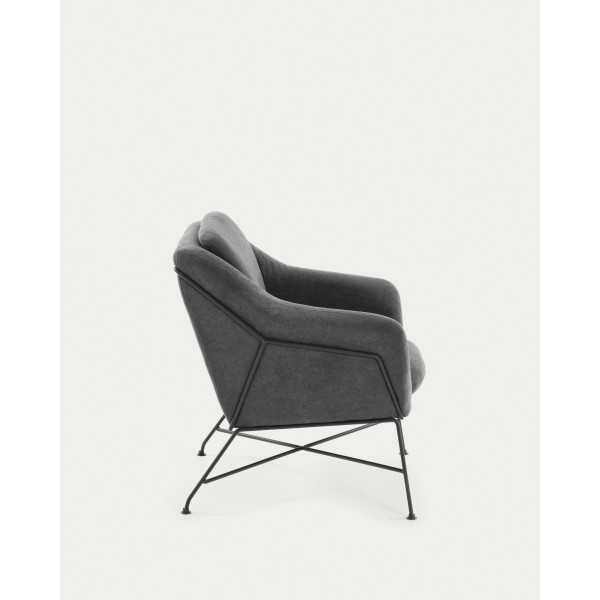 BRIDA DARK GRAY ARMCHAIR WITH BLACK...