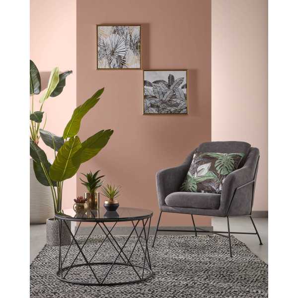 BRIDA DARK GRAY ARMCHAIR WITH BLACK...