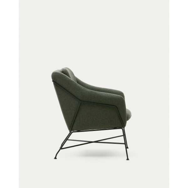 BRIDA GREEN ARMCHAIR AND STEEL LEGS...
