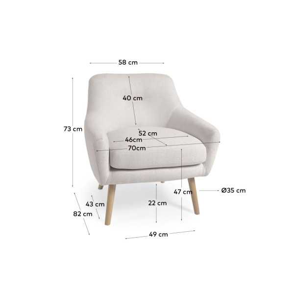 FAUTEUIL CANDELA EN BOUCLETTE BLANCHE