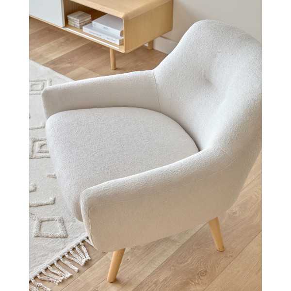 CANDELA ARMCHAIR IN WHITE BOUCLETTE