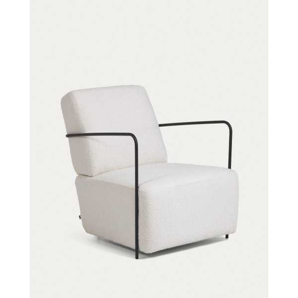 WHITE BOUCLETTE GAMER CHAIR AND BLACK...