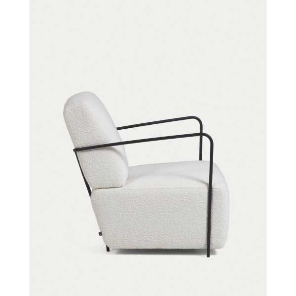WHITE BOUCLETTE GAMER CHAIR AND BLACK...