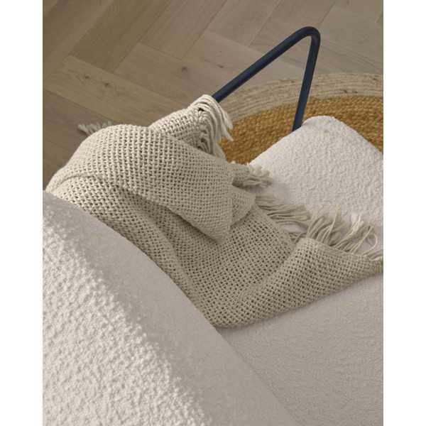 WHITE BOUCLETTE GAMER CHAIR AND BLACK...