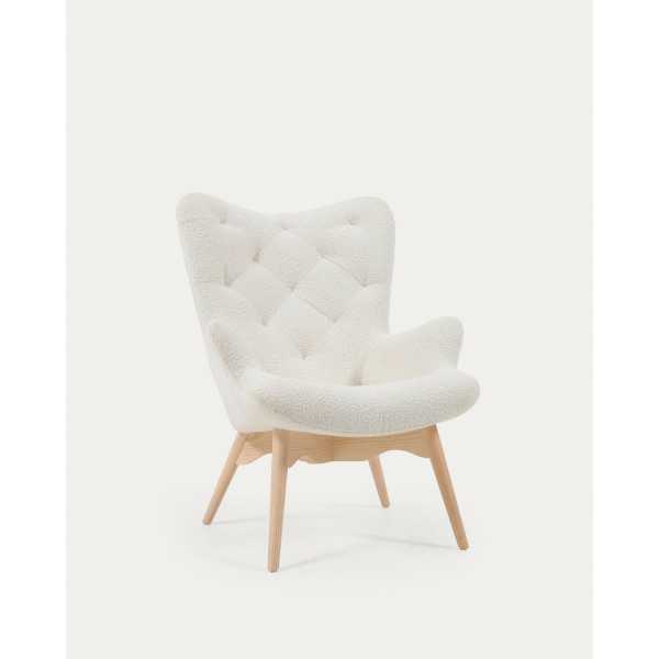 FAUTEUIL KODY EN TISSU BOUCLETTE ET...