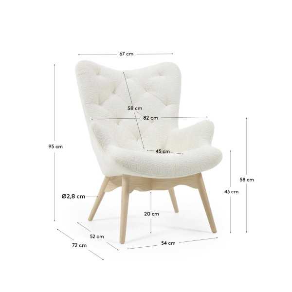 FAUTEUIL KODY EN TISSU BOUCLETTE ET...