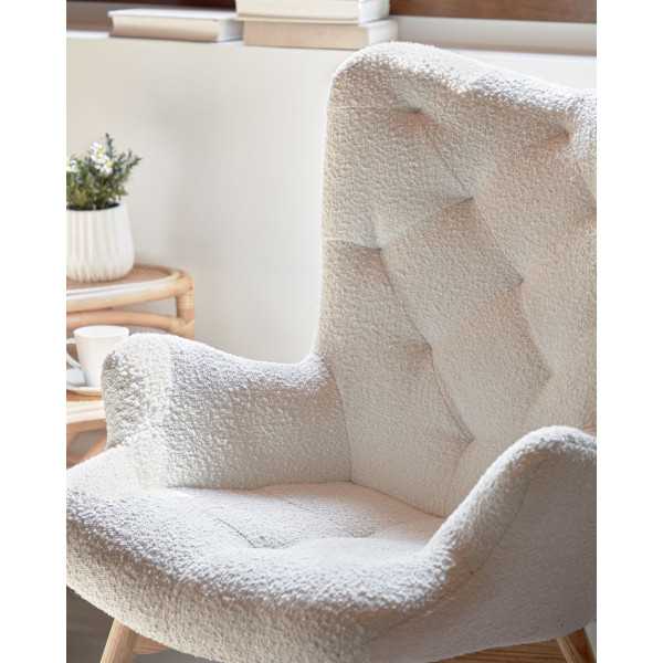 FAUTEUIL KODY EN TISSU BOUCLETTE ET...