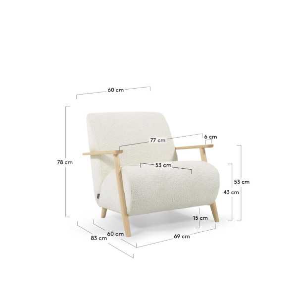MEGHAN BOUCLETTE WHITE ARMCHAIR AND...