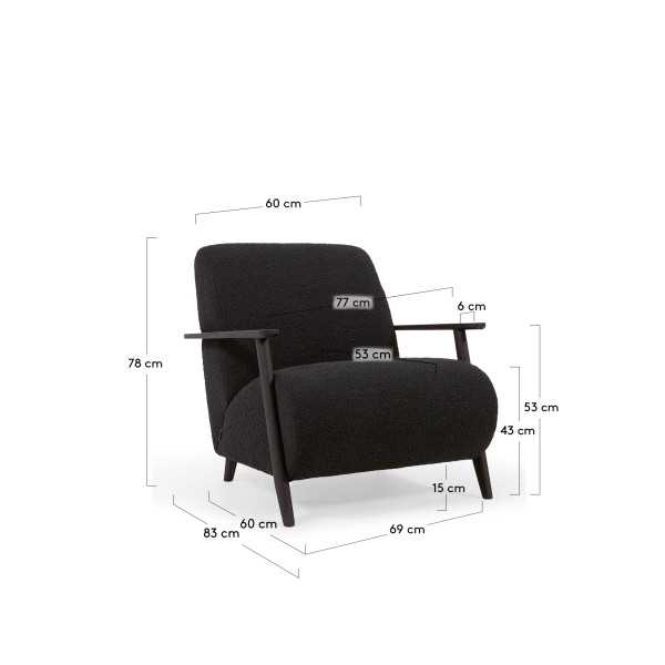 MEGHAN BOUCLETTE BLACK ARMCHAIR AND...