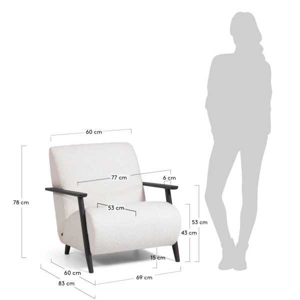FAUTEUIL MEGHAN EFFET SHEARLING BLANC...