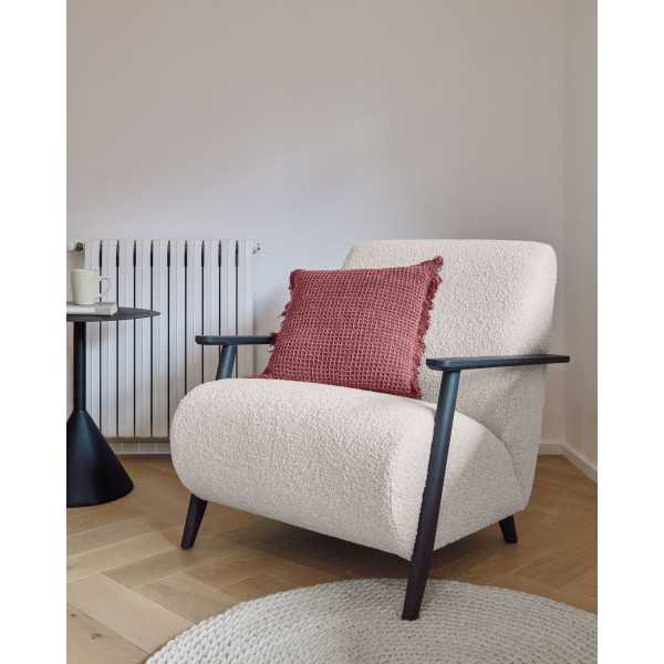 FAUTEUIL MEGHAN EFFET SHEARLING BLANC...