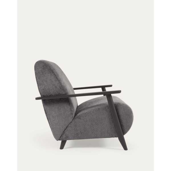 FAUTEUIL MEGHAN EN CHENILLE GRIS ET...