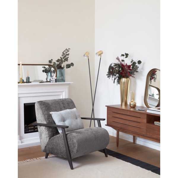 FAUTEUIL MEGHAN EN CHENILLE GRIS ET...