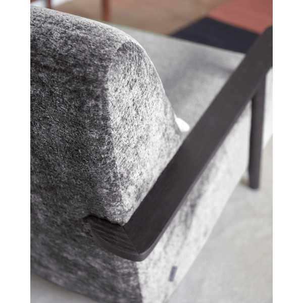 FAUTEUIL MEGHAN EN CHENILLE GRIS ET...