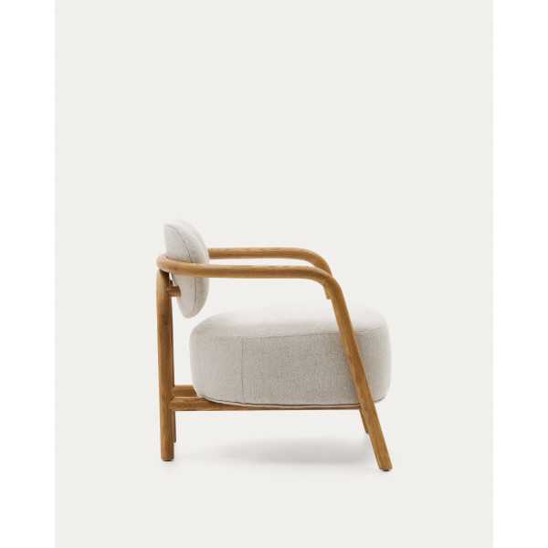 FAUTEUIL MELQUI BEIGE EN BOIS DE CHÊNE AVEC FINITION NATURELLE