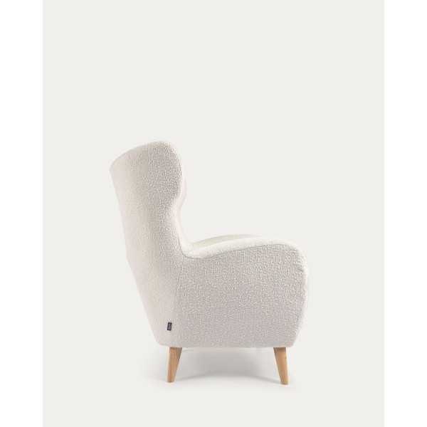 PATIO ARMCHAIR IN WHITE BOUCLETTE...