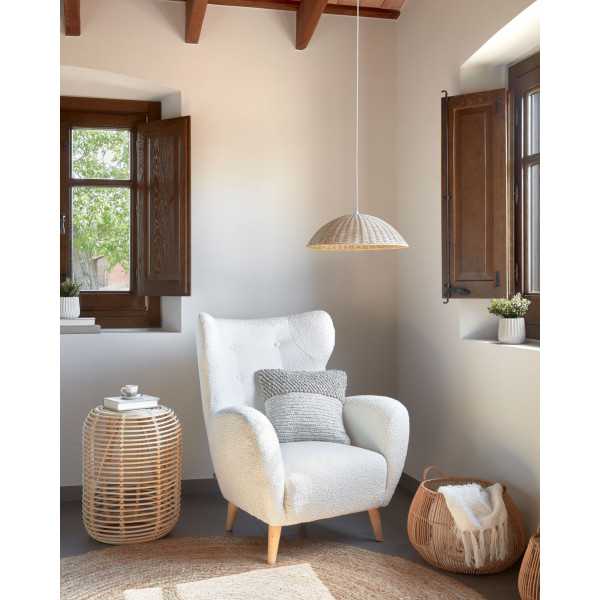 PATIO ARMCHAIR IN WHITE BOUCLETTE...