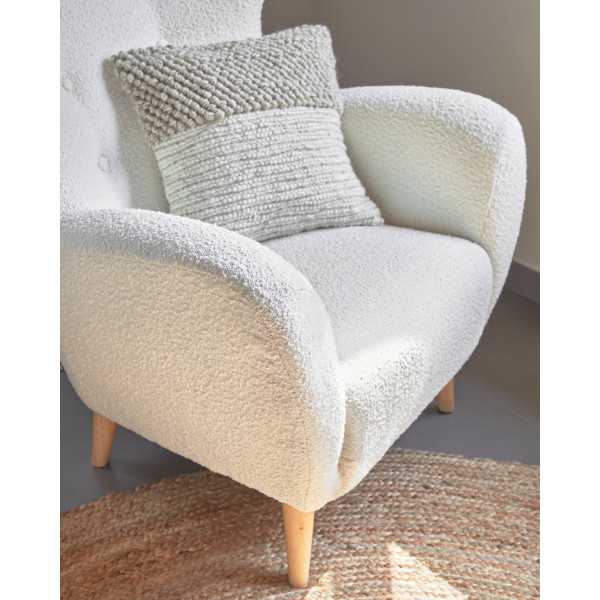 PATIO ARMCHAIR IN WHITE BOUCLETTE...