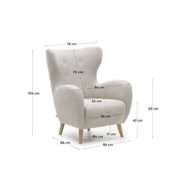 PATIO ARMCHAIR IN BEIGE CHENILLE...