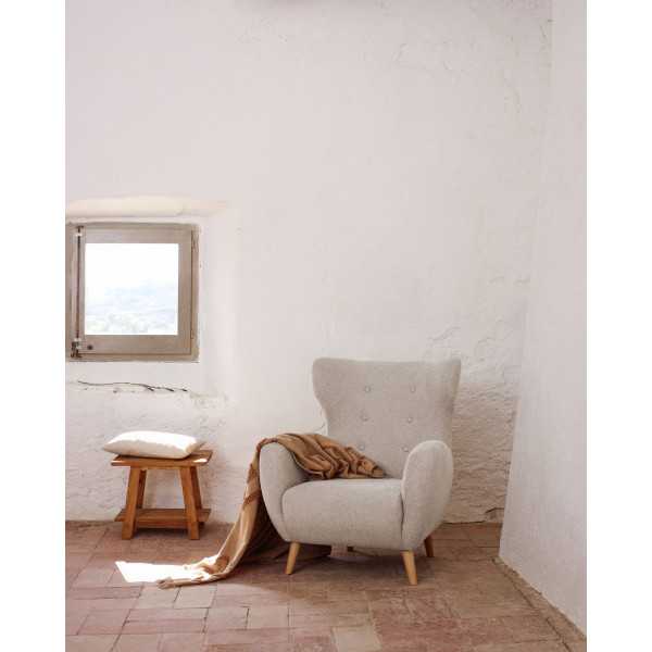 PATIO ARMCHAIR IN BEIGE CHENILLE...