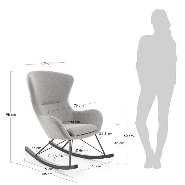 VANIA GRAY ROCKING CHAIR