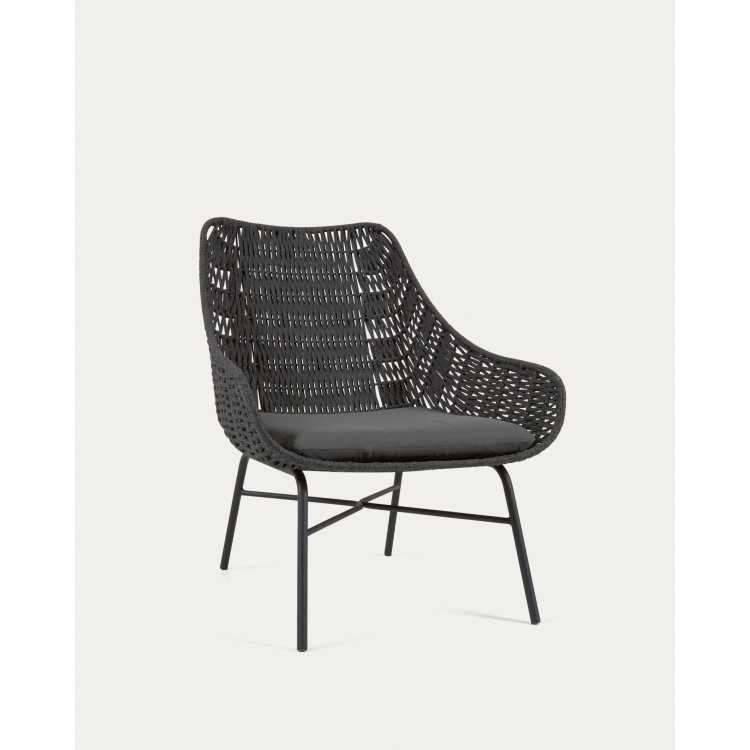 FAUTEUIL ABELI EN CORDE NOIR