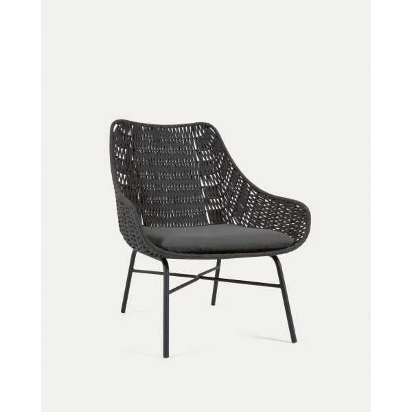 FAUTEUIL ABELI EN CORDE NOIR