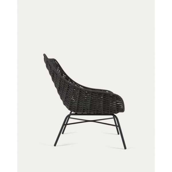 FAUTEUIL ABELI EN CORDE NOIR