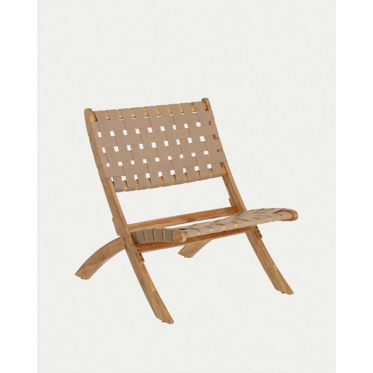 FAUTEUIL PLIANT CHABELI EN BOIS D’ACACIA ET CORDE BEIGE FSC 100%