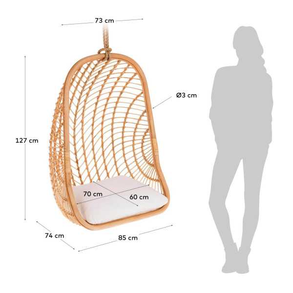 POLTRONA DE RATTAN SUSPENSA EKATERINA