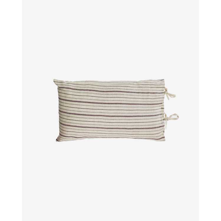ETNA CUSHION COVER 100% LINEN WITH BROWN STRIPES 30 X 50 CM