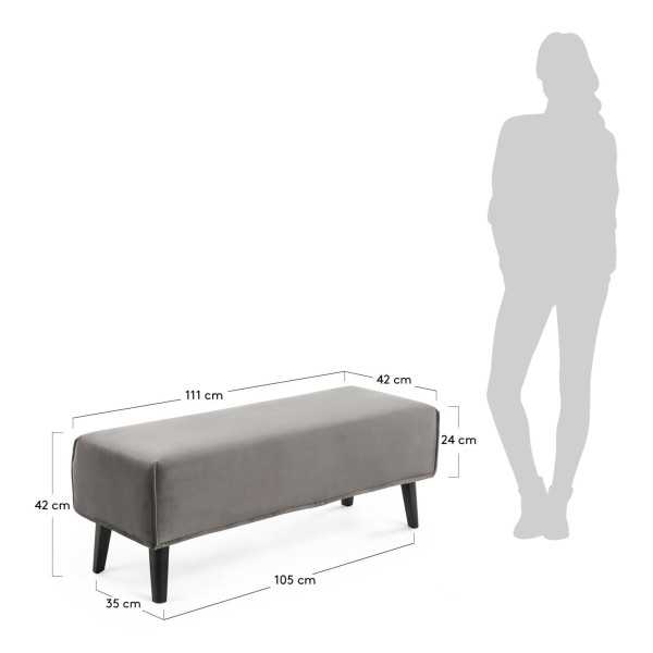 HOUSSE BANQUETTE DYLA VELOURS GRIS
