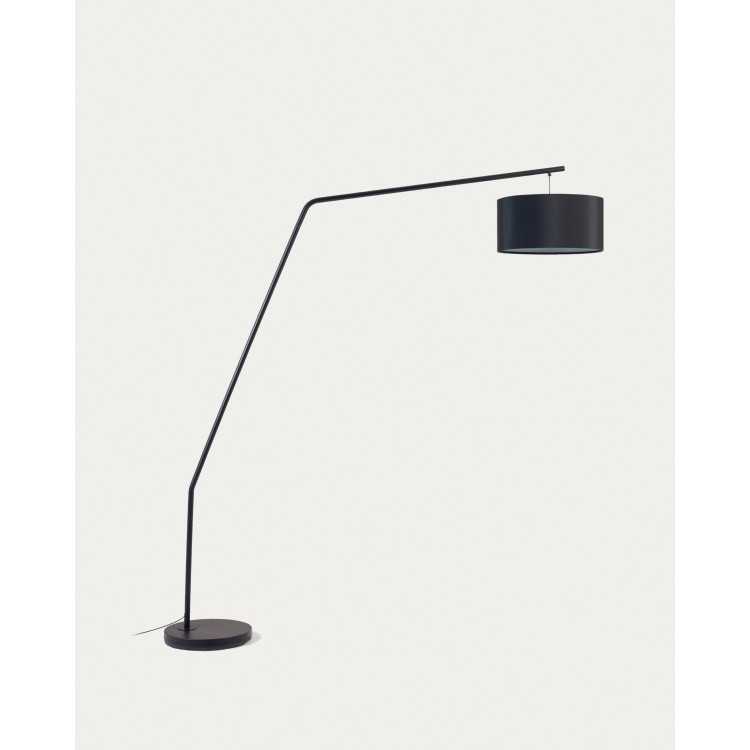 LAMPADAIRE CIANA EN MÉTAL FINITION NOIRE ET ABAT-JOUR EN COTON