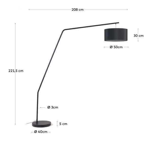 CIANA FLOOR LAMP IN BLACK FINISHED...