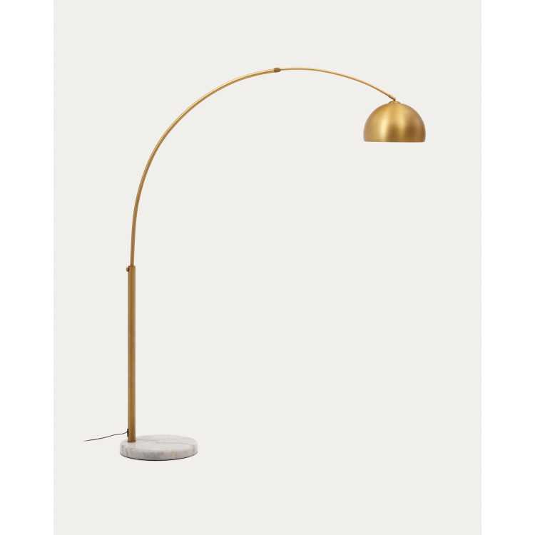 LAMPADAIRE MADALI EN MÉTAL AVEC FINITION LAITON ET MARBRE BLANC