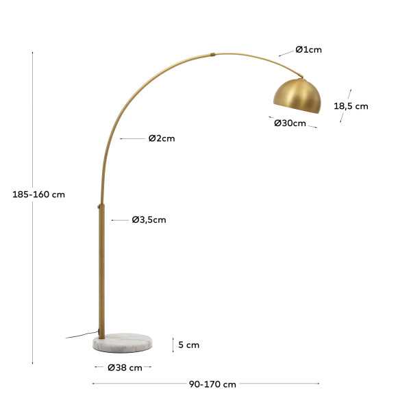 LAMPADAIRE MADALI EN MÉTAL AVEC...