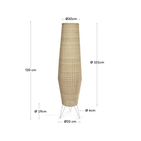 GRANDE KAMARIA RATTAN FLOOR LAMP WITH...