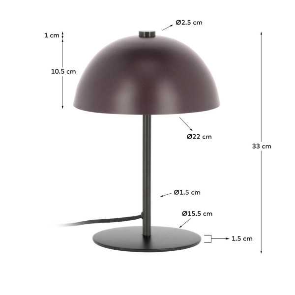LAMPE ALEYLA EN MÉTAL PEINT GRENAT
