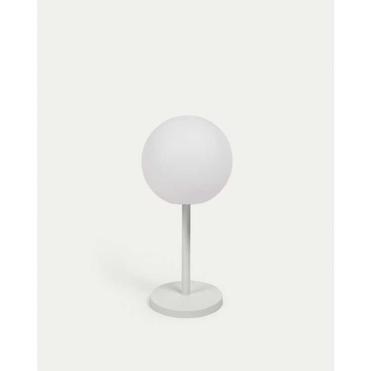 CANDEEIRO DE MESA EXTERIOR DINESH EM AÇO BRANCO