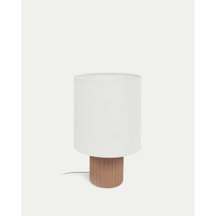 CANDEEIRO DE MESA DE CERÂMICA ESHE COM ACABAMENTO BRANCO E TERRACOTA