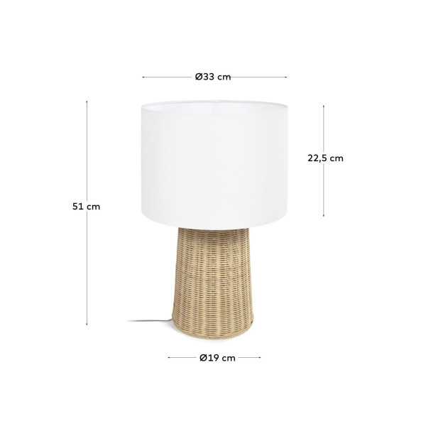 CANDEEIRO DE MESA KIMJIT RATTAN COM...