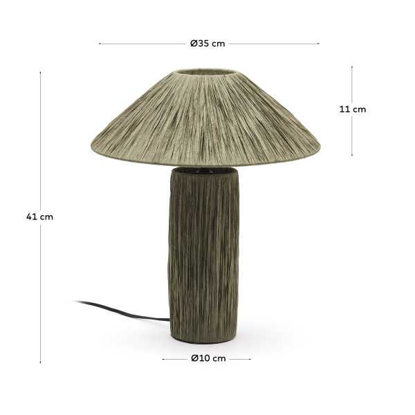 LÂMPADA DE MESA SAMSE EM RÁFIA VERDE