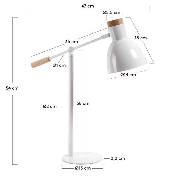 CANDEEIRO DE MESA BRANCO TESCARLE