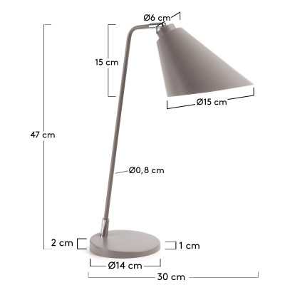 CANDEEIRO DE MESA TIPIR CINZA 2