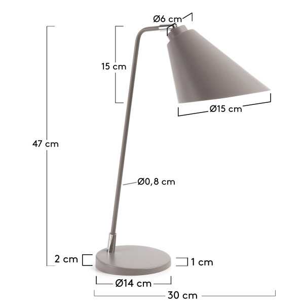 CANDEEIRO DE MESA TIPIR CINZA