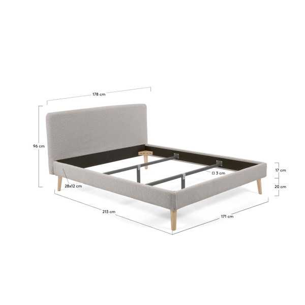 DYLA BOUCLETTE LIGHT GRAY BED AND...