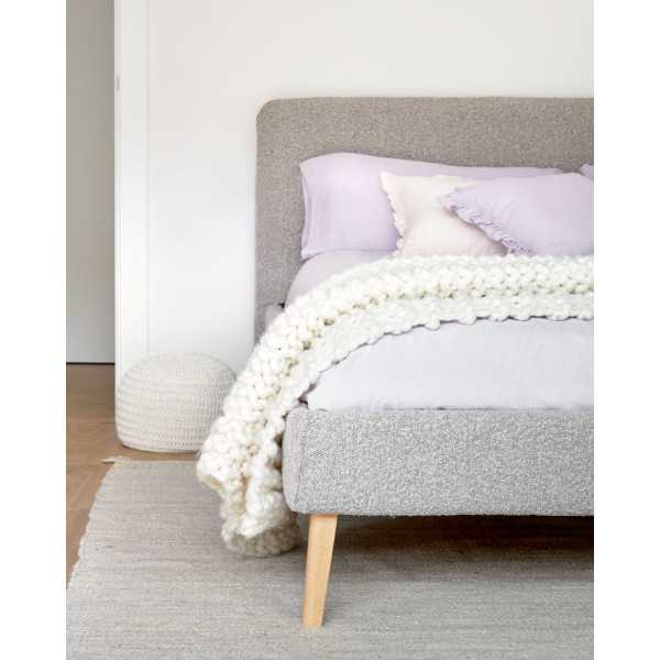 DYLA BOUCLETTE LIGHT GRAY BED AND...