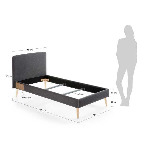 REMOVABLE BED COVER DYLA BLACK WITH...