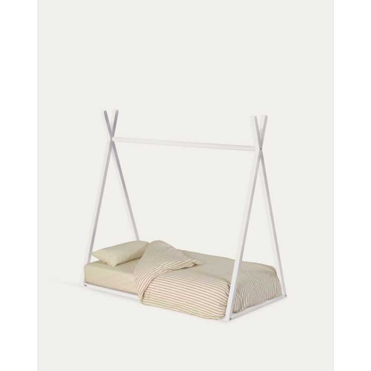 CAMA MARALIS TIPI EM MADEIRA MACIÇA DE FAIA COM ACABAMENTO BRANCO PARA M